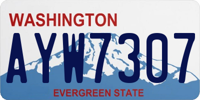 WA license plate AYW7307