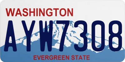 WA license plate AYW7308