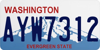 WA license plate AYW7312