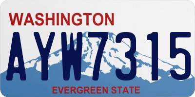 WA license plate AYW7315