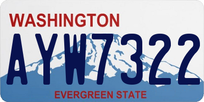WA license plate AYW7322
