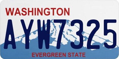 WA license plate AYW7325