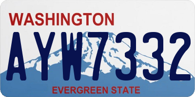 WA license plate AYW7332