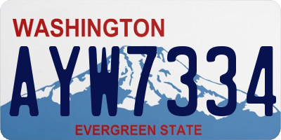 WA license plate AYW7334