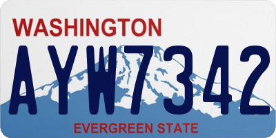 WA license plate AYW7342