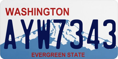WA license plate AYW7343