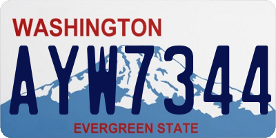 WA license plate AYW7344