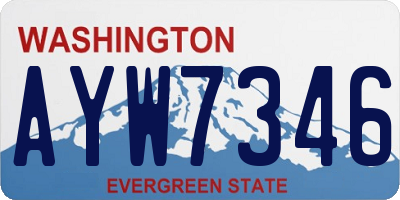 WA license plate AYW7346