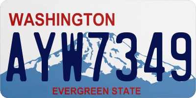 WA license plate AYW7349