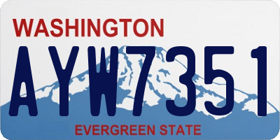 WA license plate AYW7351