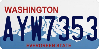 WA license plate AYW7353