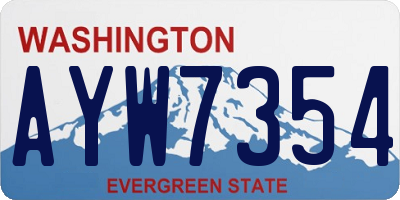 WA license plate AYW7354