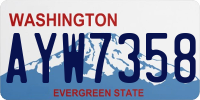 WA license plate AYW7358