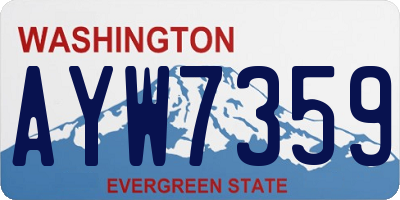 WA license plate AYW7359