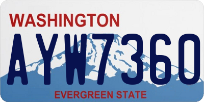 WA license plate AYW7360
