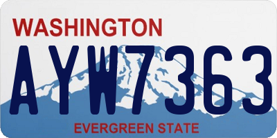 WA license plate AYW7363
