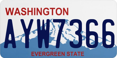 WA license plate AYW7366