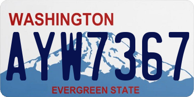 WA license plate AYW7367