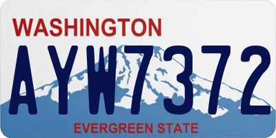 WA license plate AYW7372