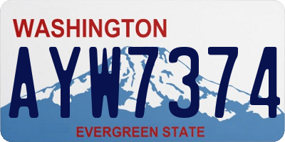 WA license plate AYW7374