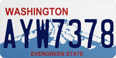 WA license plate AYW7378