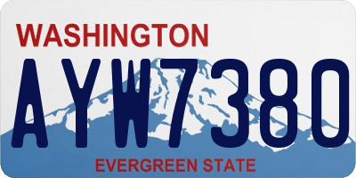 WA license plate AYW7380