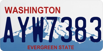 WA license plate AYW7383