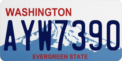 WA license plate AYW7390