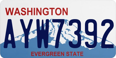 WA license plate AYW7392