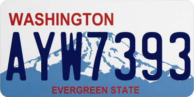 WA license plate AYW7393