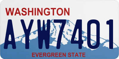 WA license plate AYW7401