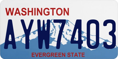 WA license plate AYW7403