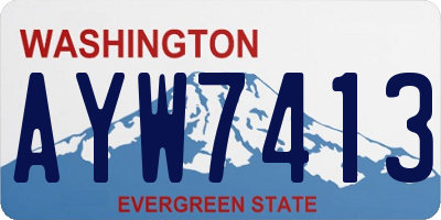 WA license plate AYW7413