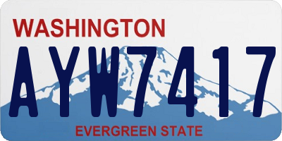 WA license plate AYW7417