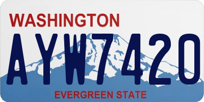 WA license plate AYW7420