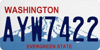 WA license plate AYW7422