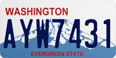 WA license plate AYW7431