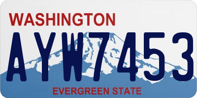 WA license plate AYW7453