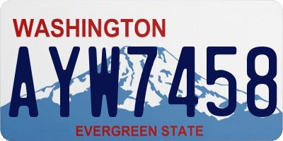 WA license plate AYW7458