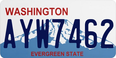 WA license plate AYW7462