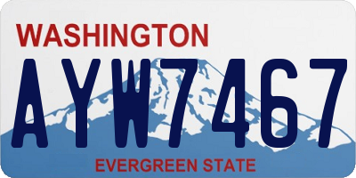 WA license plate AYW7467