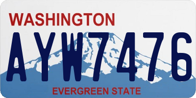 WA license plate AYW7476