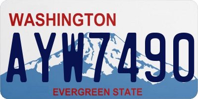 WA license plate AYW7490