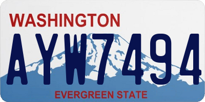 WA license plate AYW7494