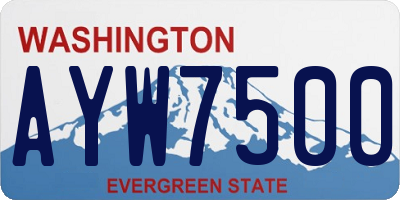 WA license plate AYW7500