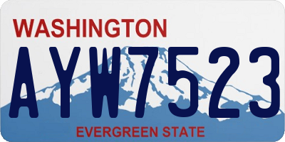 WA license plate AYW7523