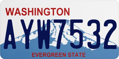 WA license plate AYW7532