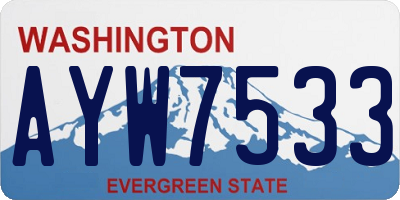 WA license plate AYW7533