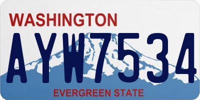 WA license plate AYW7534