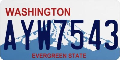 WA license plate AYW7543